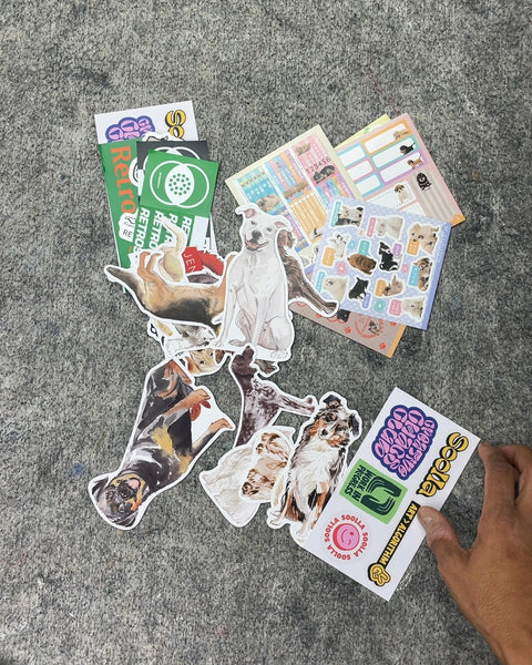 Assorted Dog and Retro Sticker Pack