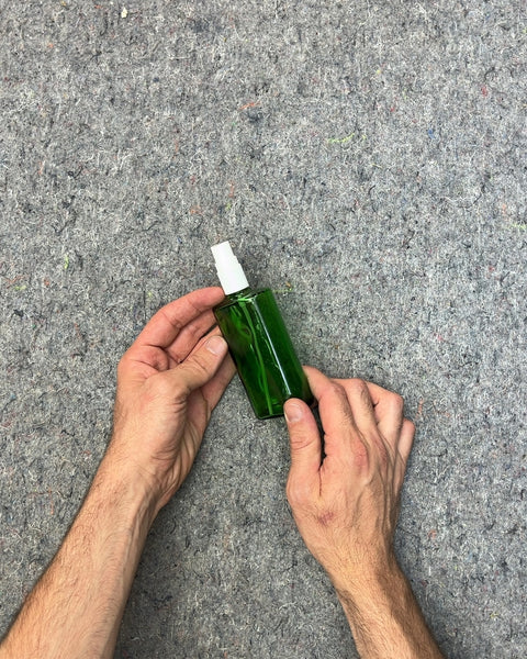 Green Glass Spray Bottle