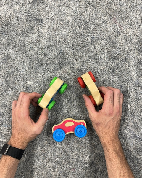 Melissa & Doug Stacking Wooden Toy Cars Set