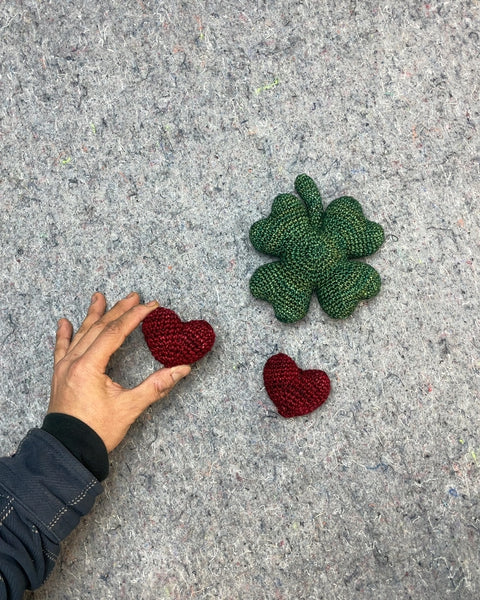 Crocheted Shamrock and Hearts