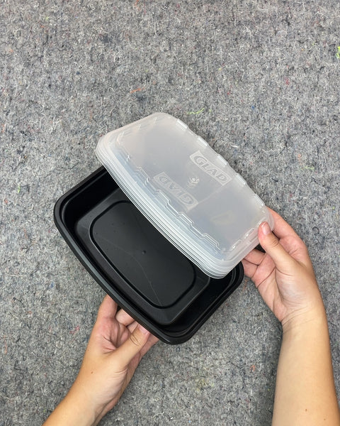 Glad Black Plastic Food Storage Containers with Lids