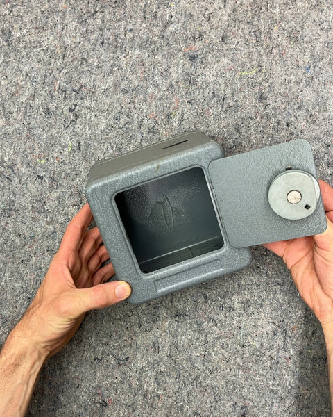 Gray Combination Lock Safe Coin Bank