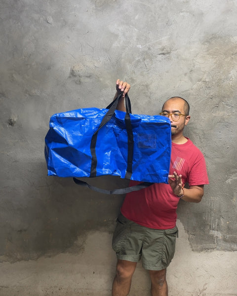 Blue Reusable Backpack Shopping Bag