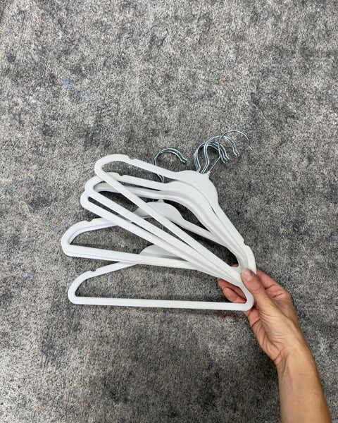 White Velvet Children’s Clothes Hangers, Set of 9