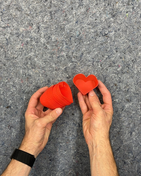 Red Silicone Heart Shaped Baking Cups