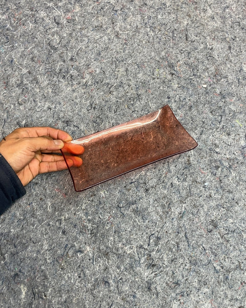 Pink Glass Rectangular Dish