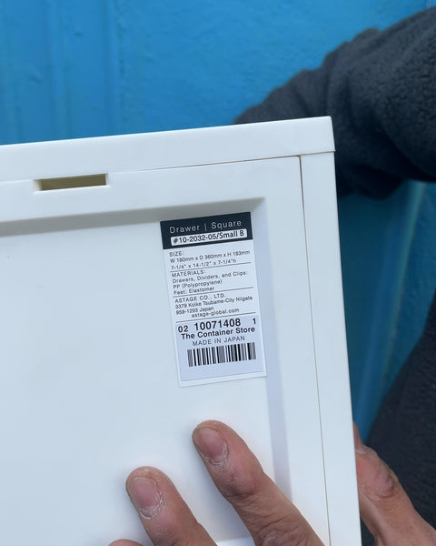 Astage White Stackable Polypropylene Storage Drawer, W7xD14.5xH7"