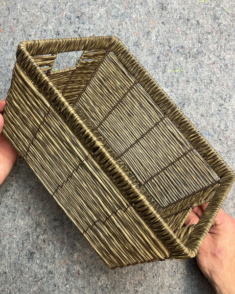 Rectangular Woven Basket, 11x8x4"