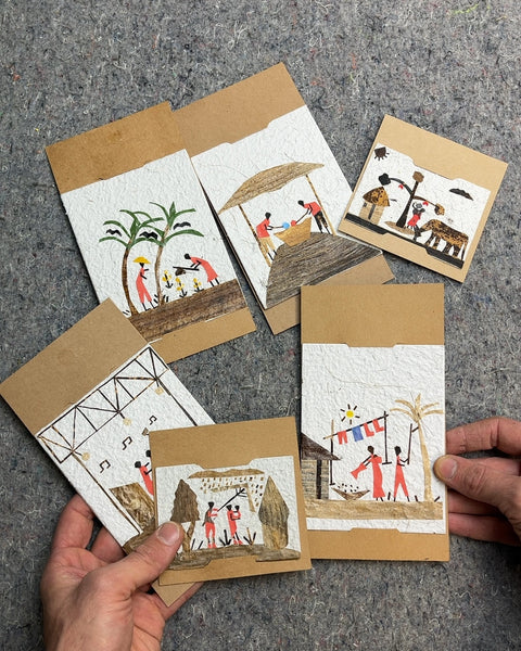 Handmade African Art Greeting Cards, Set of 6