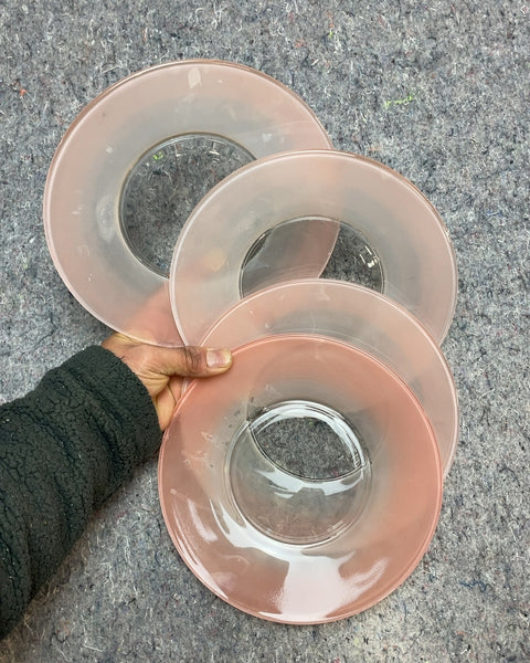Pink Glass Plate Set
