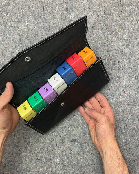Weekly Pill Organizer with Black Case