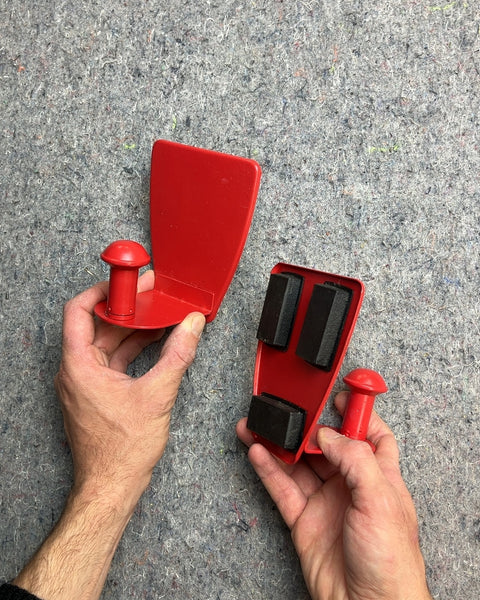 Magnetic Red Wall Hooks, Set of 2
