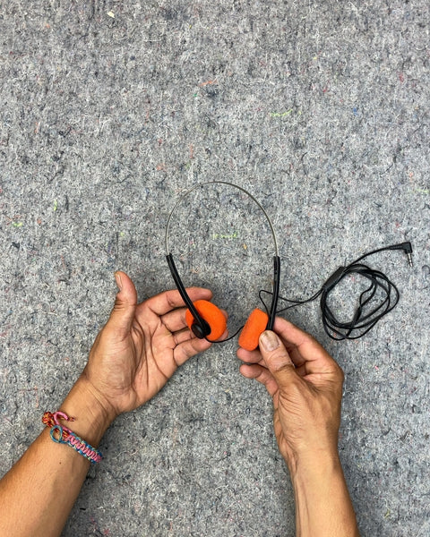 Old School Orange On-Ear Headphones
