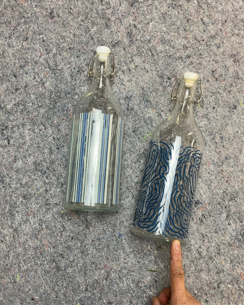 Glass Water Bottles, Set of 2