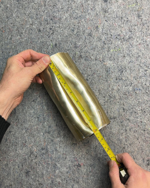 Brass Cylinder Vase, H8"