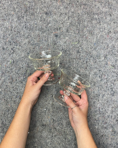 Clear Glass Dessert Dishes, Set of 2