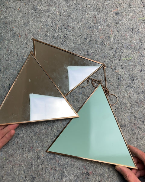 Set of Three Triangular Mirrors You Can Hang