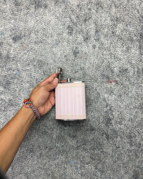 Pink Striped Flask