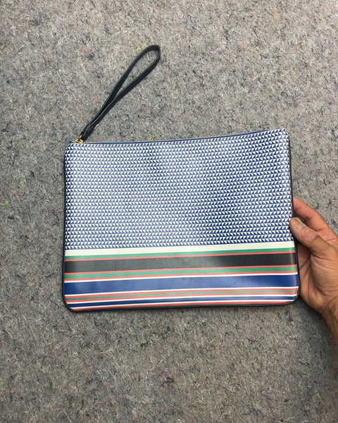 J.Crew Blue Geometric Pattern Clutch Bag