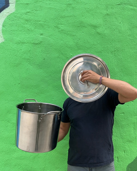Large Stock Pot with Lid, H10xW13"