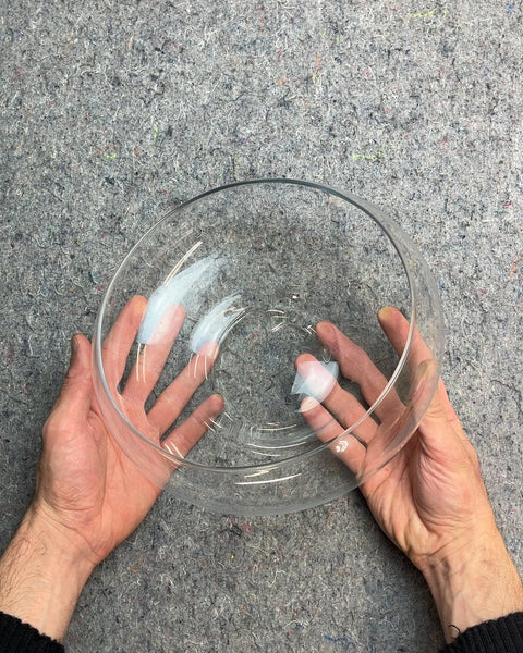 Very Pretty Clear Glass Bowl, W9"