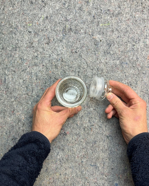 Ribbed Glass Jar with Lid