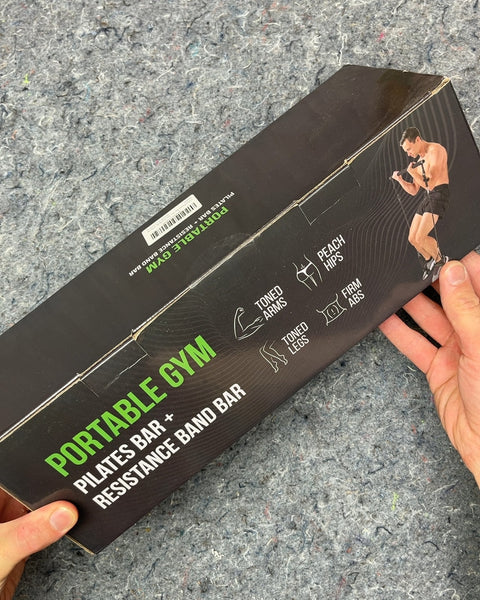 Brand New Portable Gym Pilates Bar Resistance Band Bar In Black
