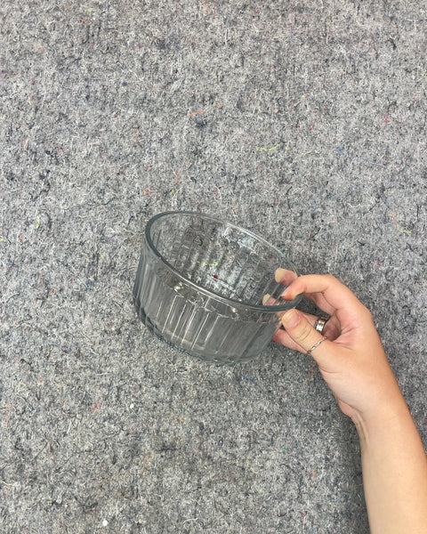 Clear Glass Ribbed Bowl