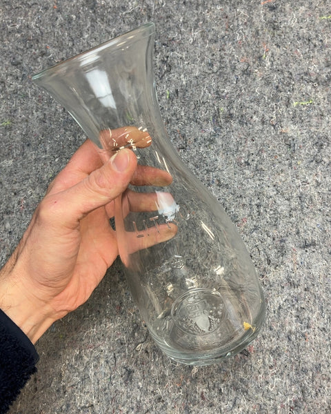1L Glass Carafe Pitcher For Drinking Wine At A Restaurant In Italy