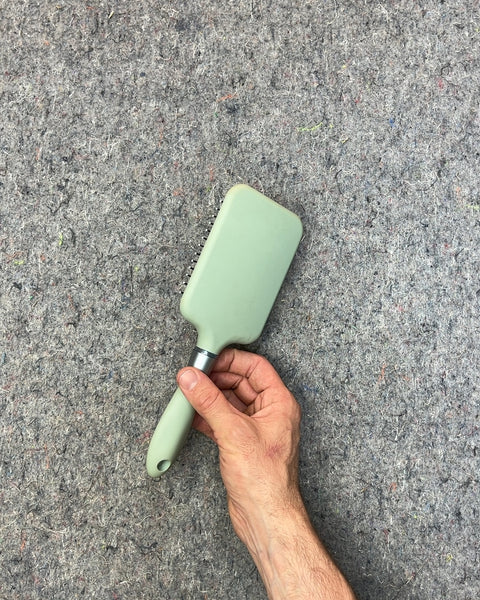Green Conair Velvet Touch Paddle Brush