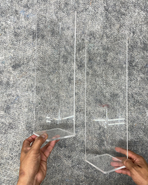 Clear Acrylic Corner Wall Shelves, 4x4x15”