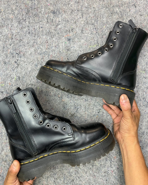 Dr. Martens Leather Platform Boots w/o Laces, Sz 38 EU