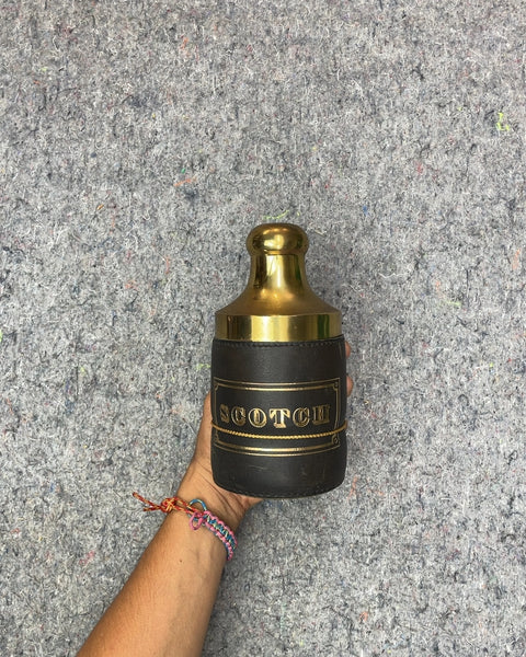 Vintage Scotch Decanter with Gold Top