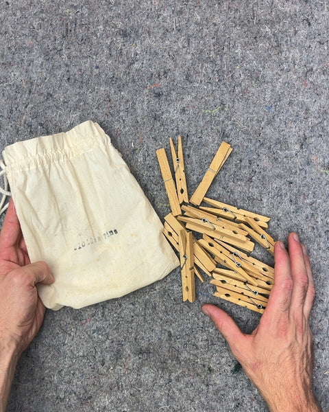 Wooden Clothespins with Cute Drawstring Bag