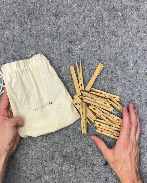 Wooden Clothespins with Cute Drawstring Bag
