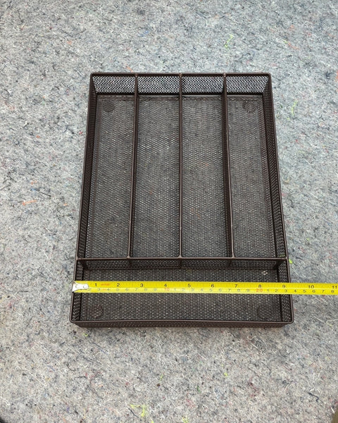 Brown Metal Mesh Drawer Organizer, W10Dx13H2