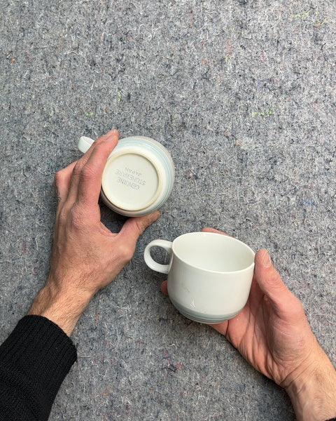 Two Pretty Genuine Stoneware Japan Mugs