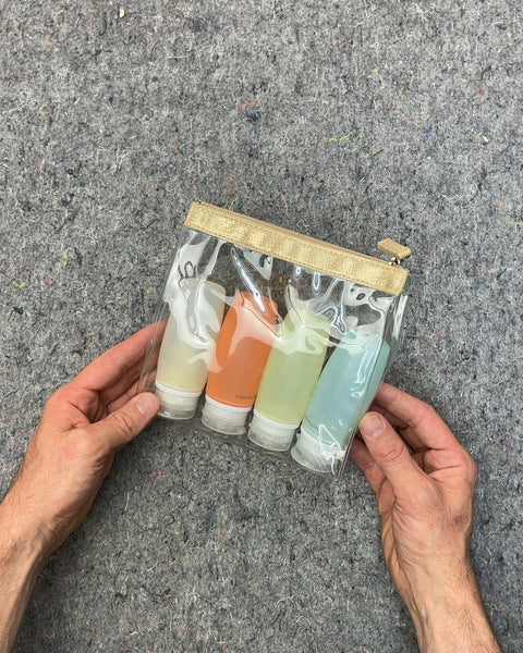 Nuxe Travel Toiletry Bottles with Clear Pouch