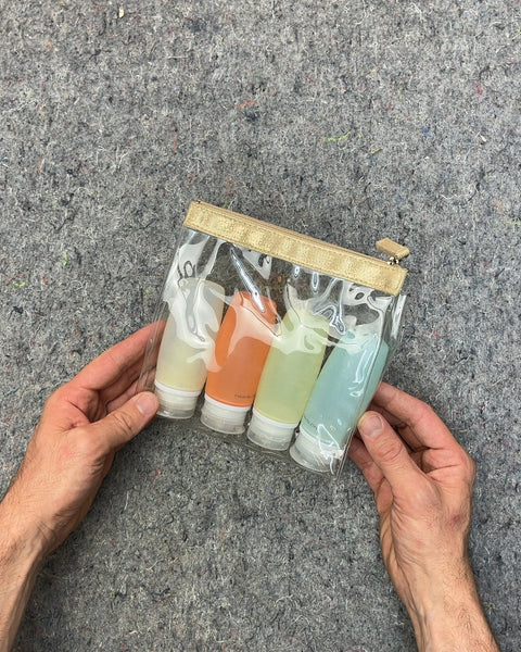 Nuxe Travel Toiletry Bottles with Clear Pouch
