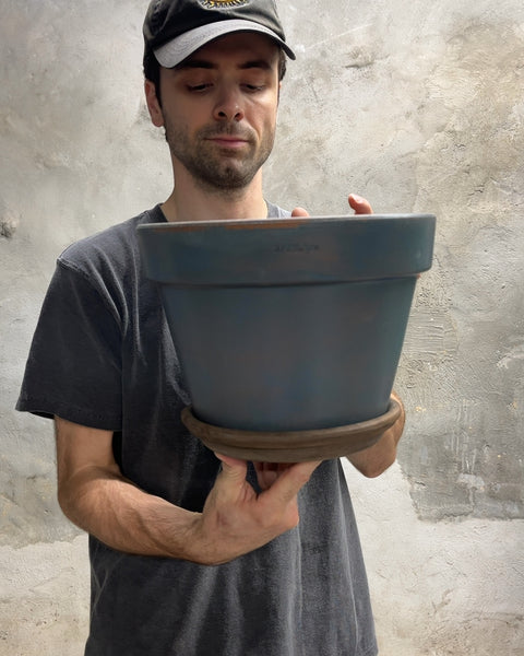 Big Terracotta Planter Pot with Saucer, 11"