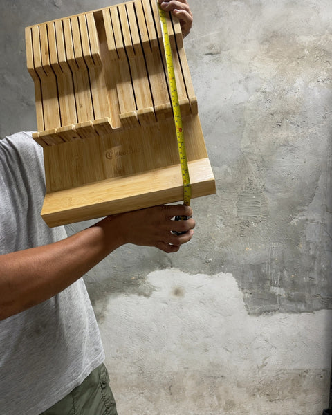 Utoplike Bamboo In-Drawer Knife Block Organizer, 16x12”