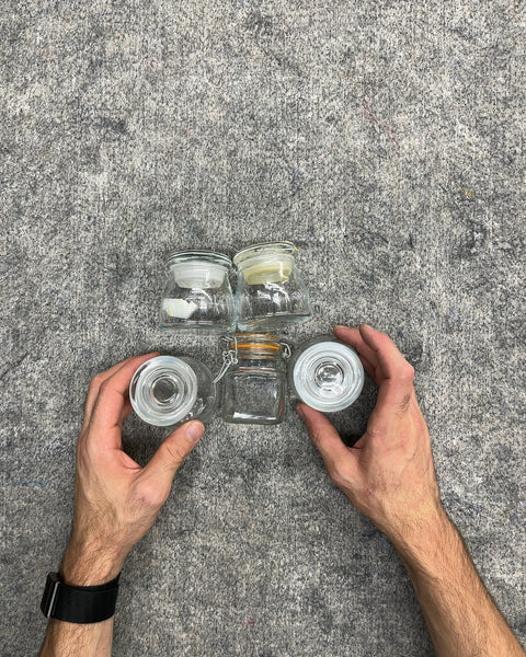Mini Clear Glass Jars with Lids, Set of 5