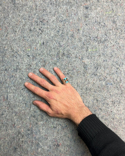 Silver Ring with Turquoise Inlay