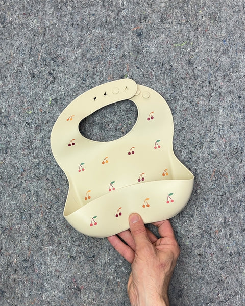 Mushie Cherry Print Silicone Baby Bib