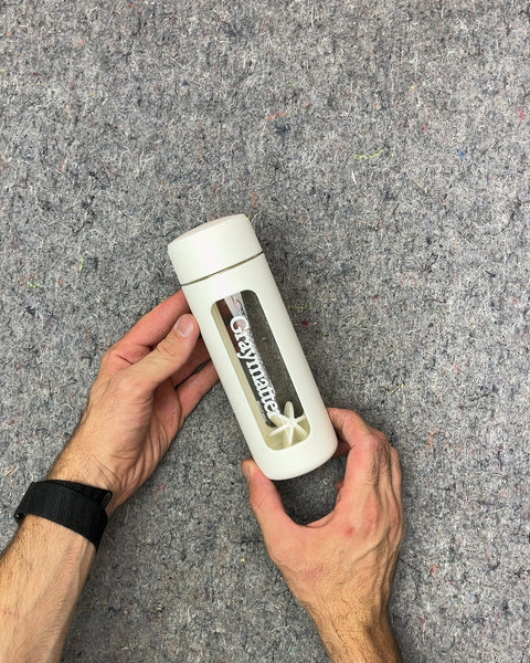 Fancy Steel and Glass Shaker Bottle