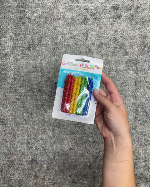 Multicolor Glitter Birthday Candles, 24-Pack