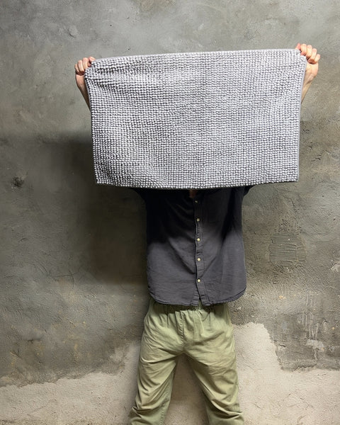 Gray Shag Bath Mat, 20x32"