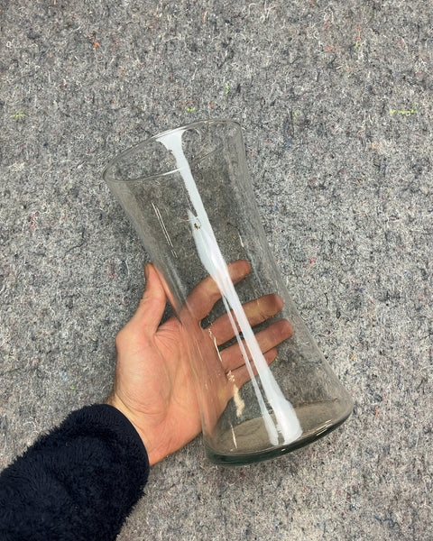 Clear Glass Vase, 8"