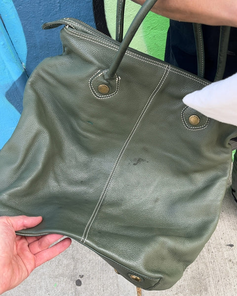 Marc By Marc Jacobs Olive Green Leather Tote Bag