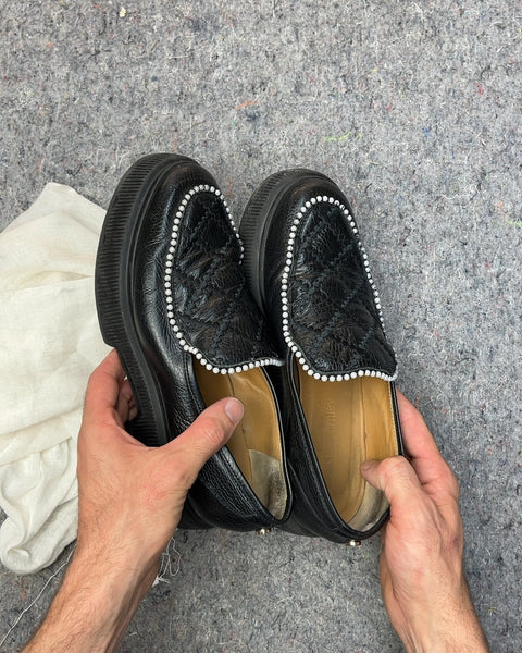 Russell & Bromley Patchwork Chunky Pearl Loafers, Size EU 39